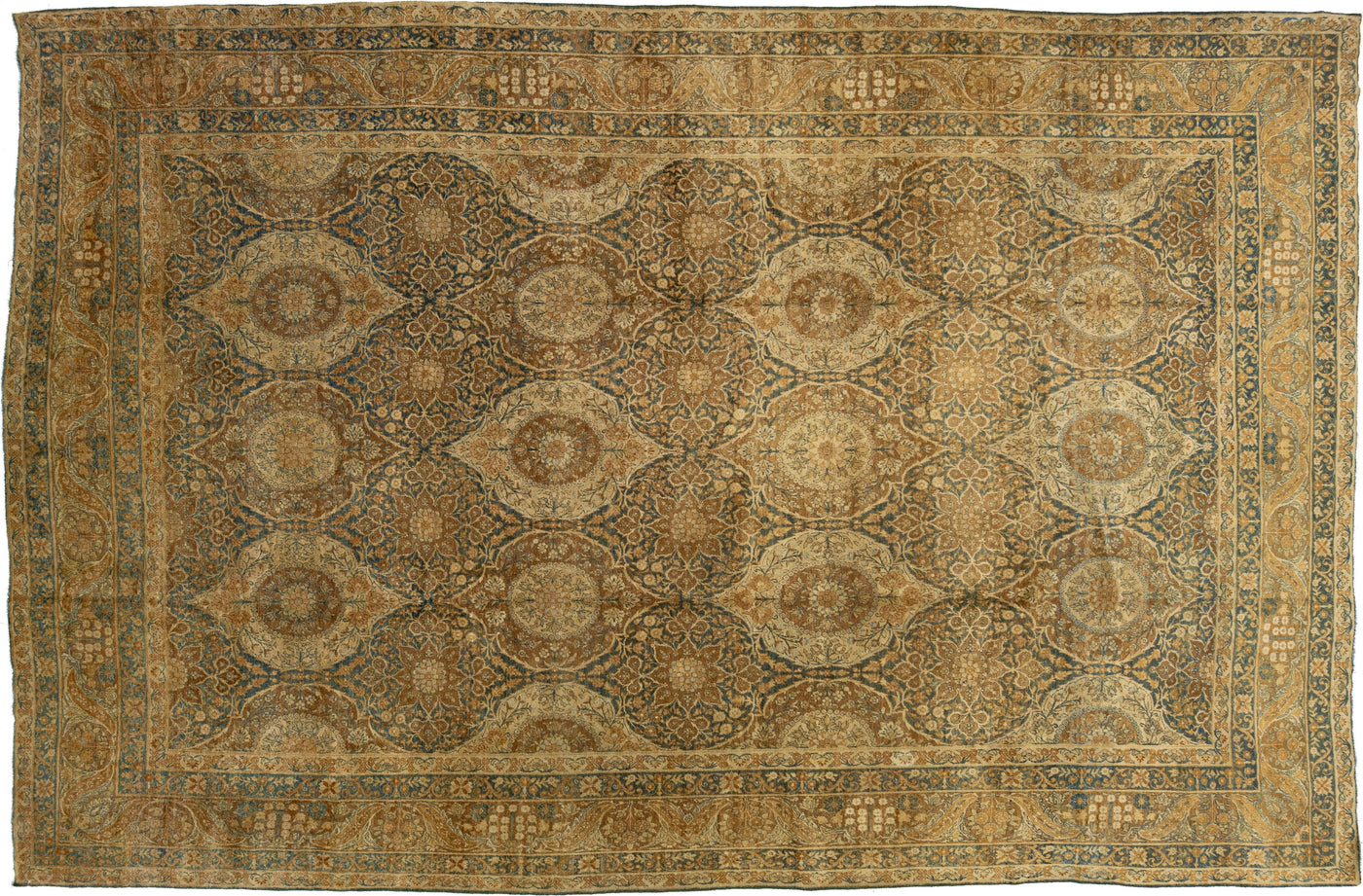 Antique Kerman Wool Rug 10 X 16