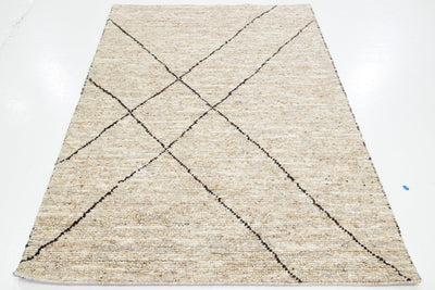 Modern Textured Wool Rug 5 X 8