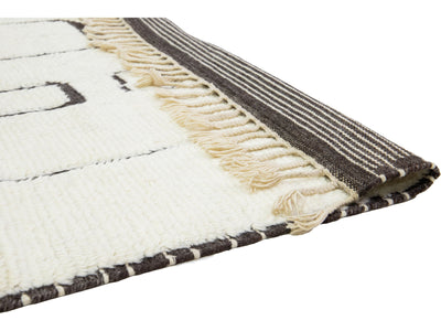 Modern Moroccan Wool Rug 9 X 12