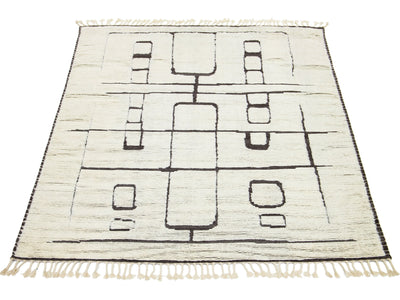 Modern Moroccan Wool Rug 9 X 12