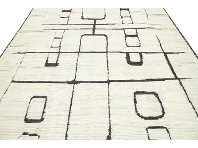 Modern Moroccan Wool Rug 9 X 12