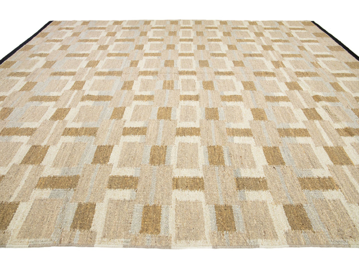 Modern Scandinavian Wool Rug 12 X 15