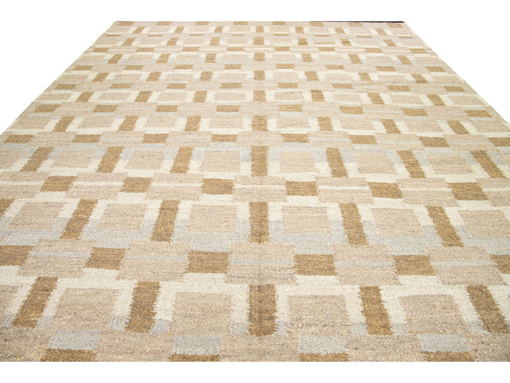 Modern Scandinavian Wool Rug 12 X 15