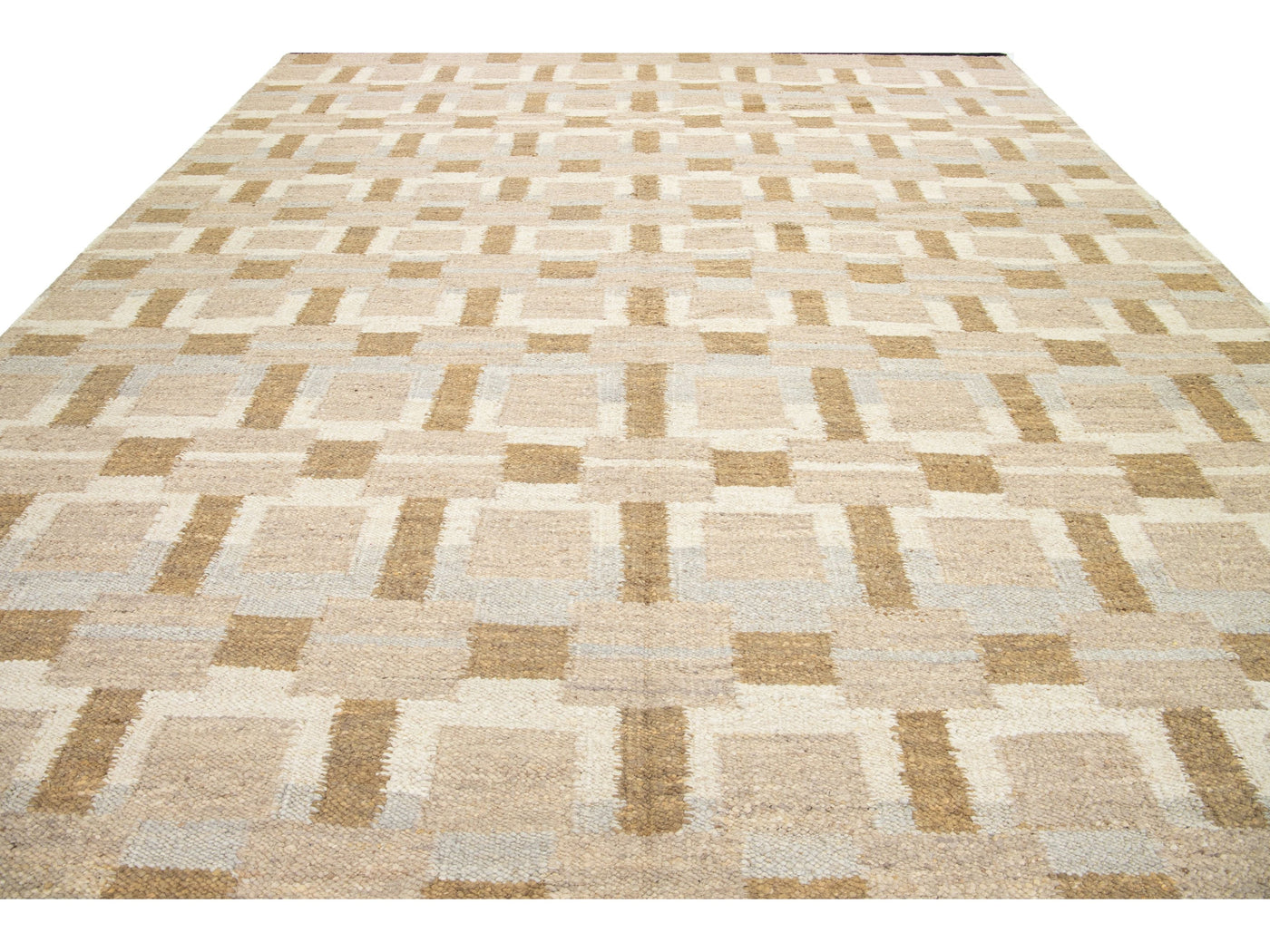 Modern Scandinavian Wool Rug 12 X 15