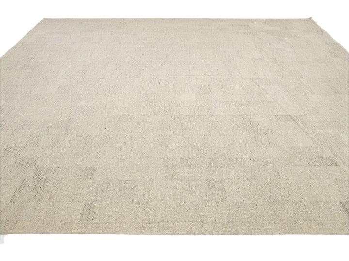 Modern Kilim Flatweave Wool Rug 12 X 15