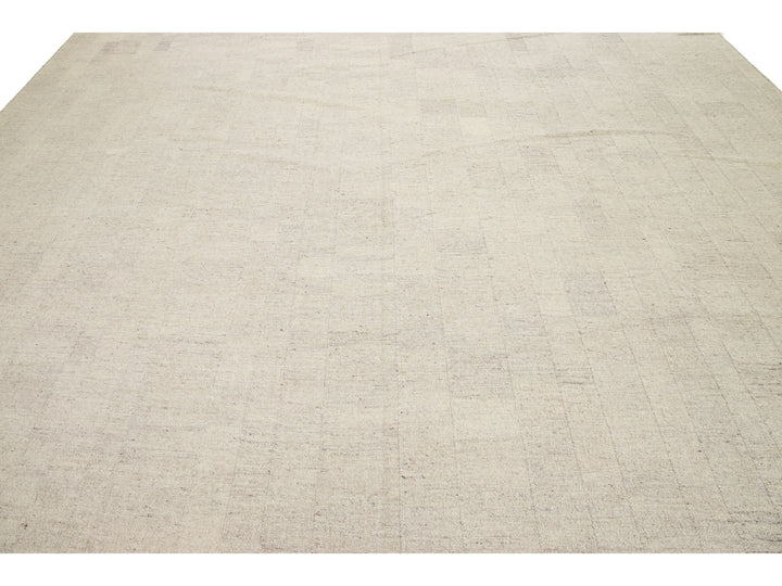 Modern Kilim Flatweave Wool Rug 12 X 15