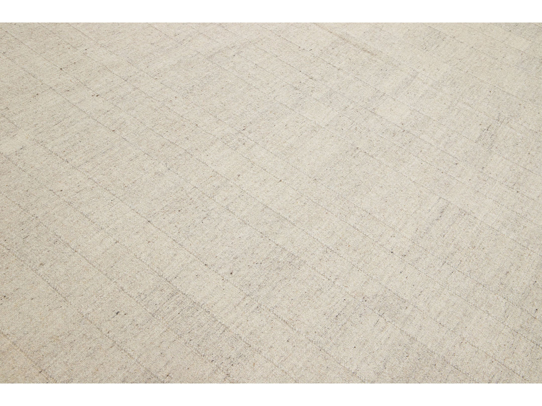 Modern Kilim Flatweave Wool Rug 12 X 15