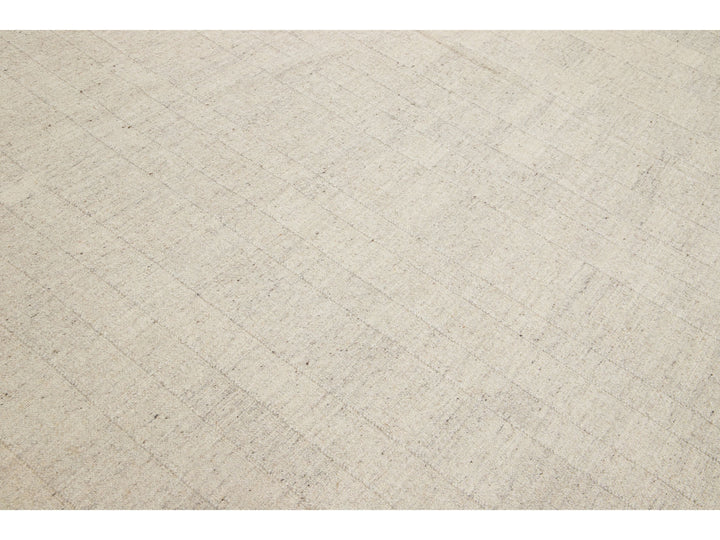 Modern Kilim Flatweave Wool Rug 12 X 15