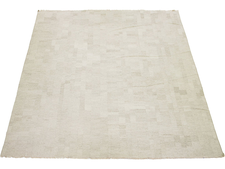 Modern Kilim Flatweave Wool Rug 12 X 15