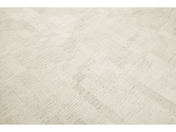 Modern Kilim Flatweave Wool Rug 12 X 15
