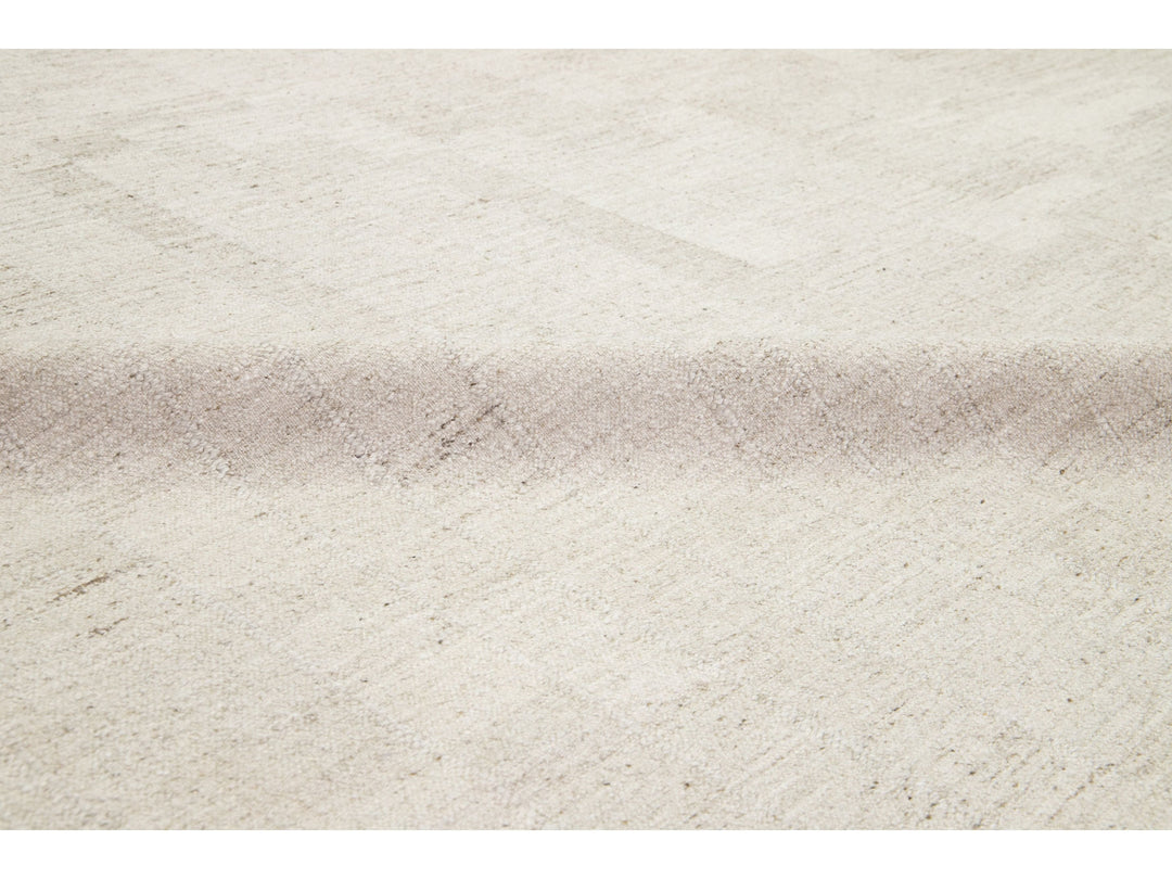 Modern Kilim Flatweave Wool Rug 12 X 15