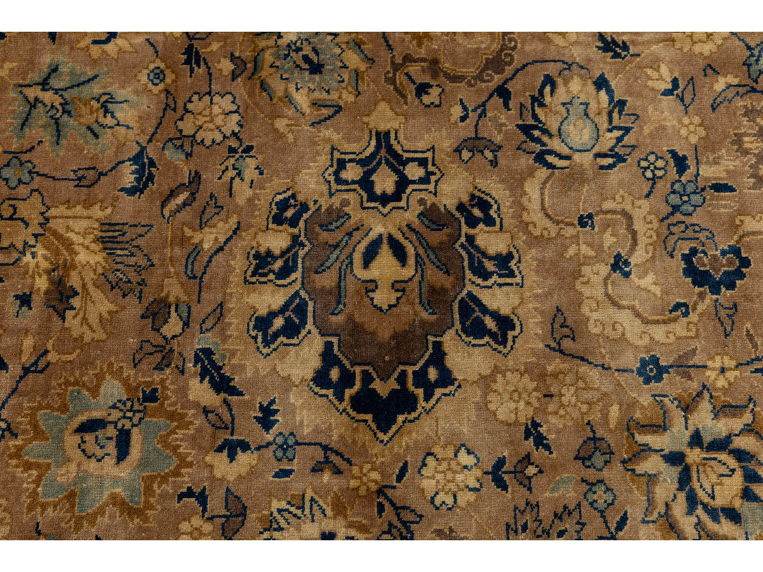 Antique Kerman Wool Rug 15 X 24