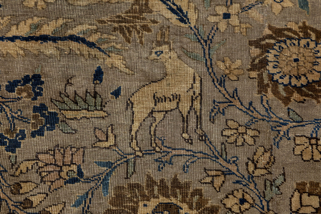 Antique Tabriz Wool Rug 13 X 20