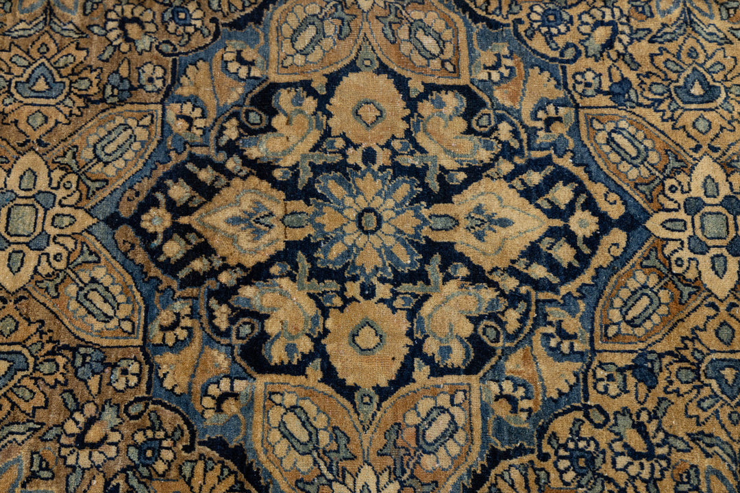 Antique Kerman Wool Rug 13 X 20