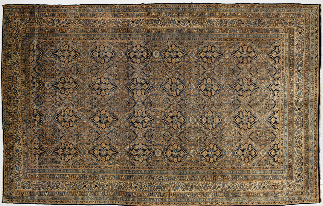 Antique Kerman Wool Rug 13 X 20