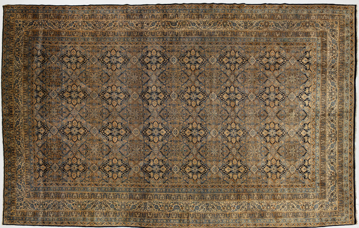 Antique Kerman Wool Rug 13 X 20