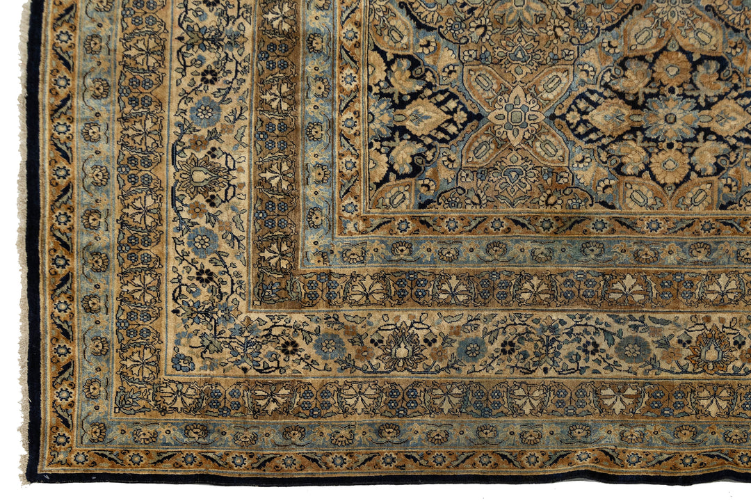 Antique Kerman Wool Rug 13 X 20
