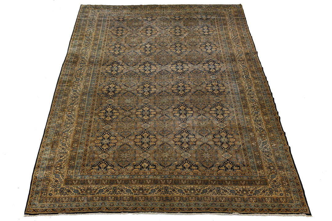 Antique Kerman Wool Rug 13 X 20