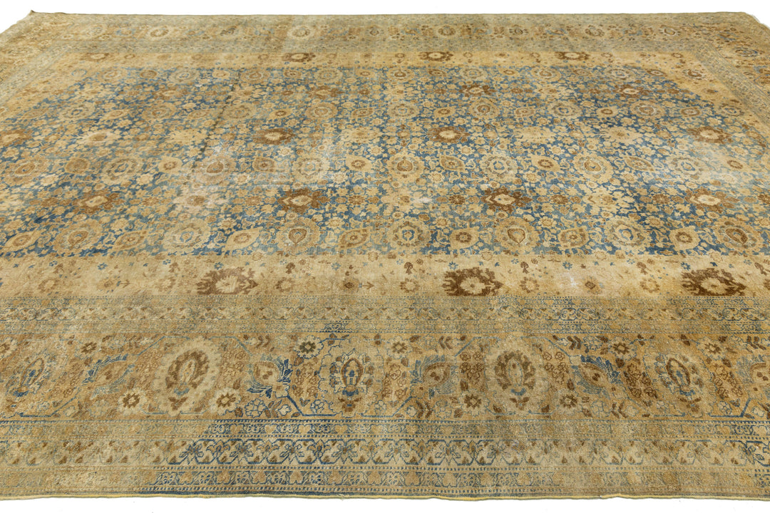 Antique Tabriz Wool Rug 11 X 15