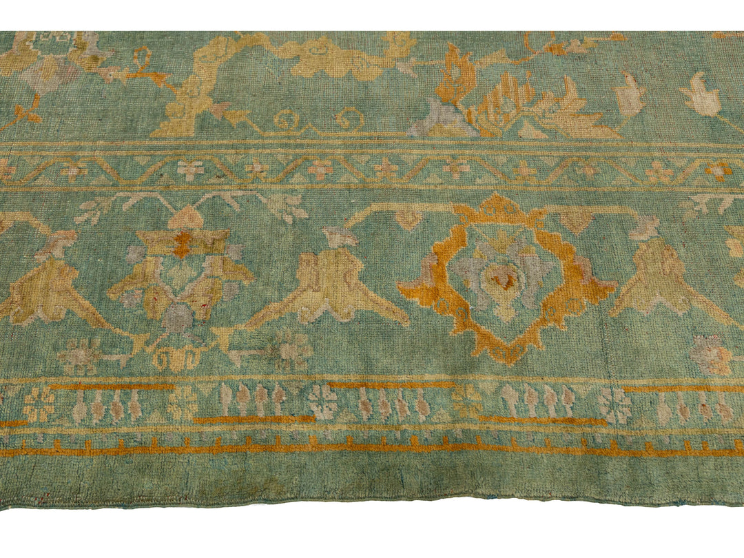 Antique Turkish Oushak Wool Rug 14 X 19