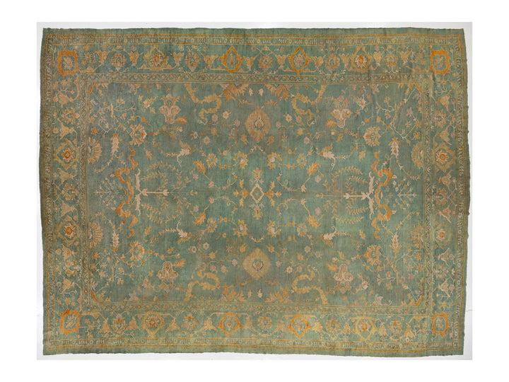 Antique Turkish Oushak Wool Rug 14 X 19