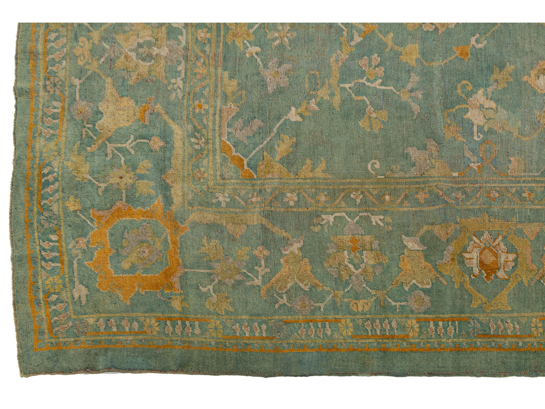 Antique Turkish Oushak Wool Rug 14 X 19