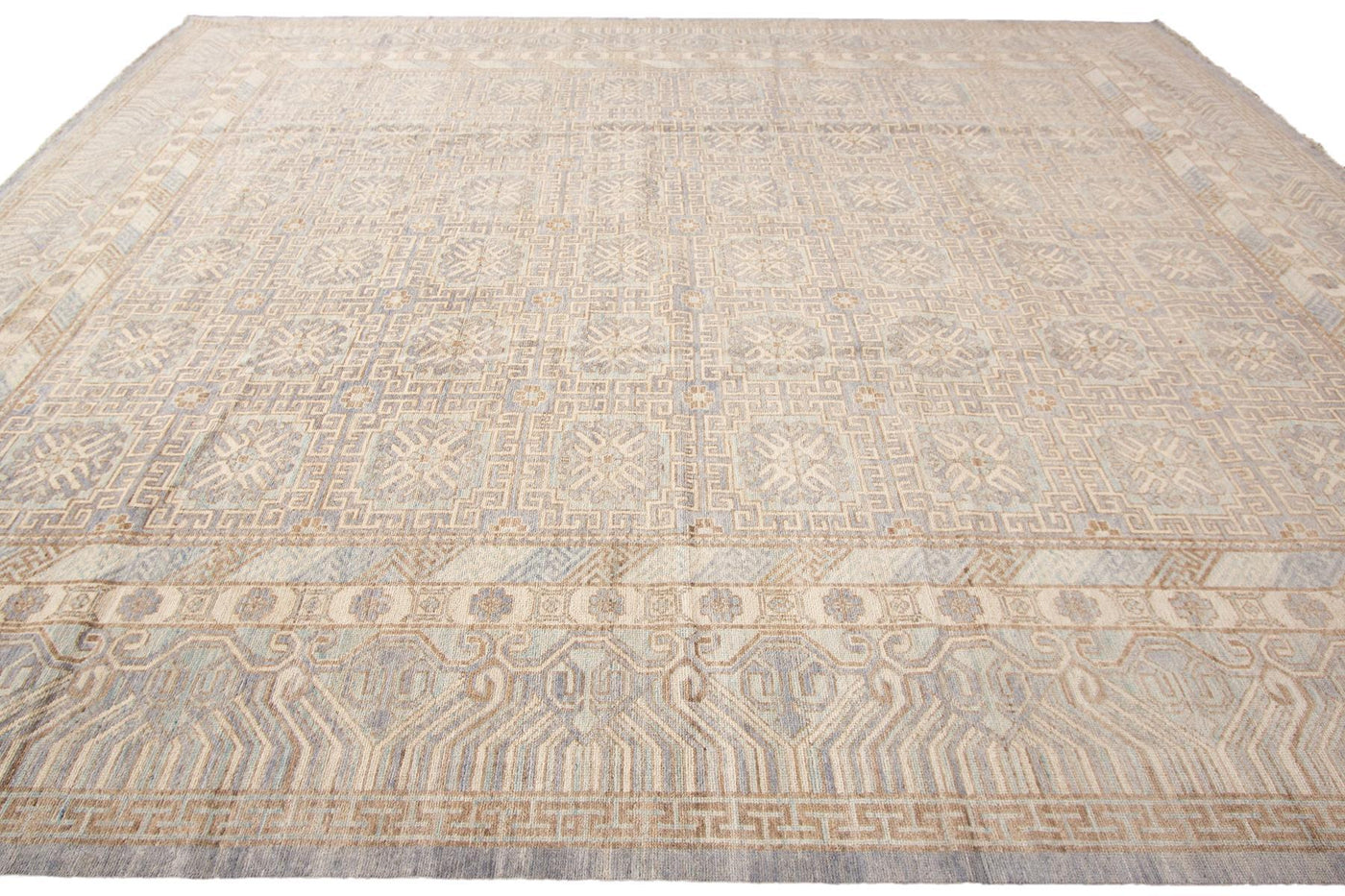 Modern Khotan-Style Oversize Wool Rug 12 X 15