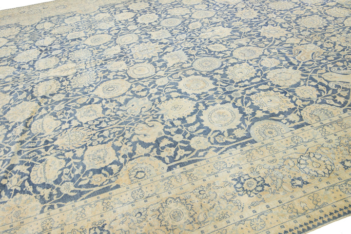 Antique Tabriz Persian Wool Rug  13 X 18