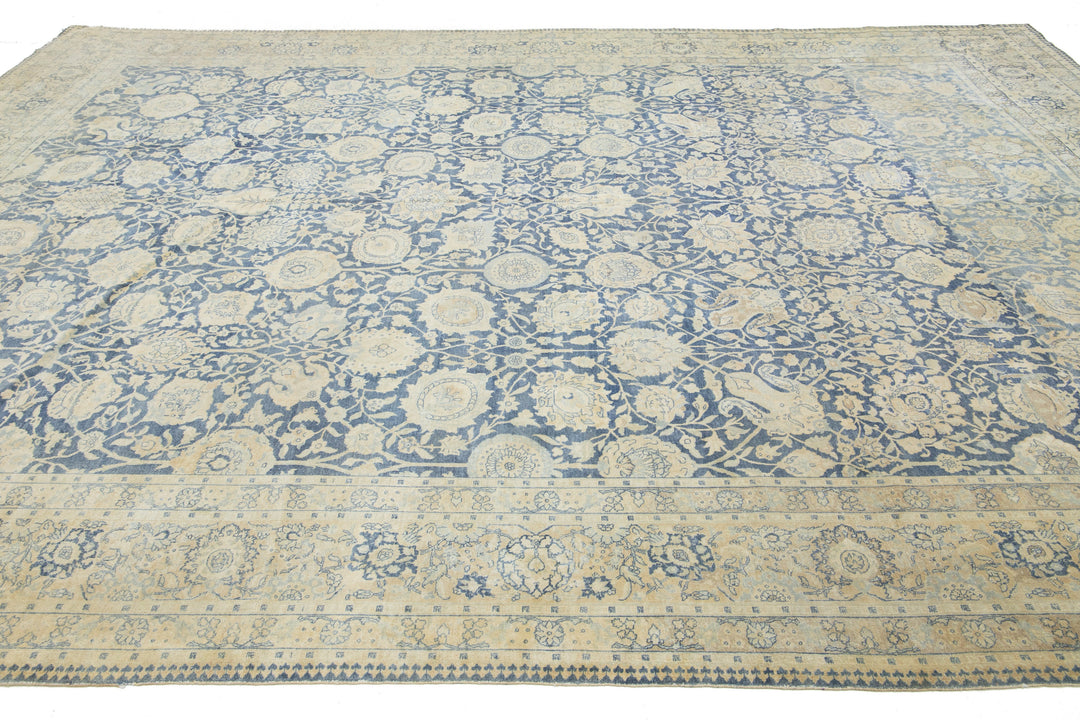 Antique Tabriz Persian Wool Rug  13 X 18