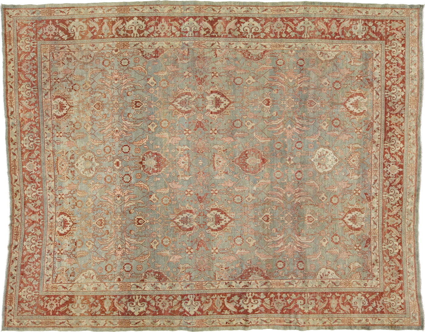 Antique Persian Tabriz Wool Rug 10 X 13