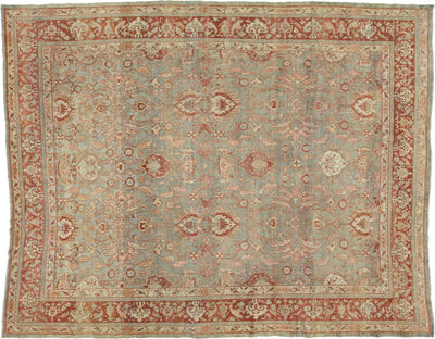 Antique Persian Tabriz Wool Rug 10 X 13