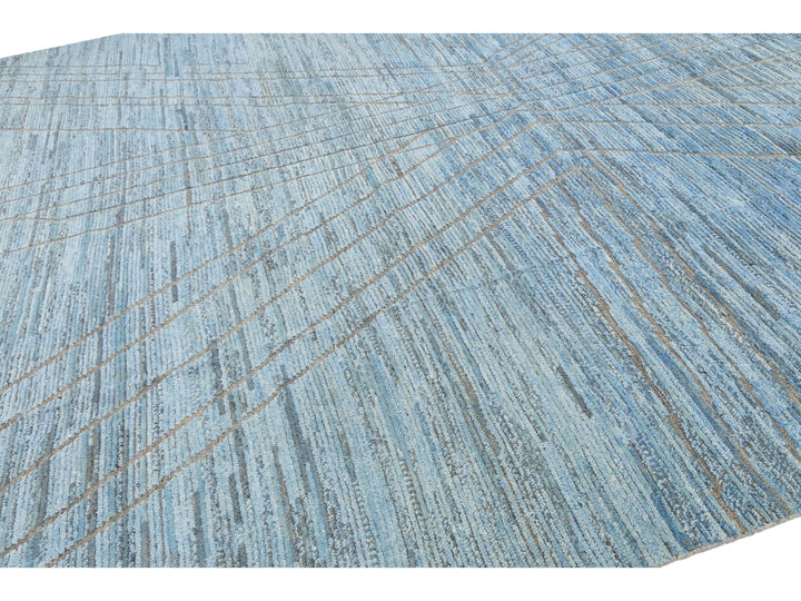 Modern Moroccan Wool Rug 12 X 15