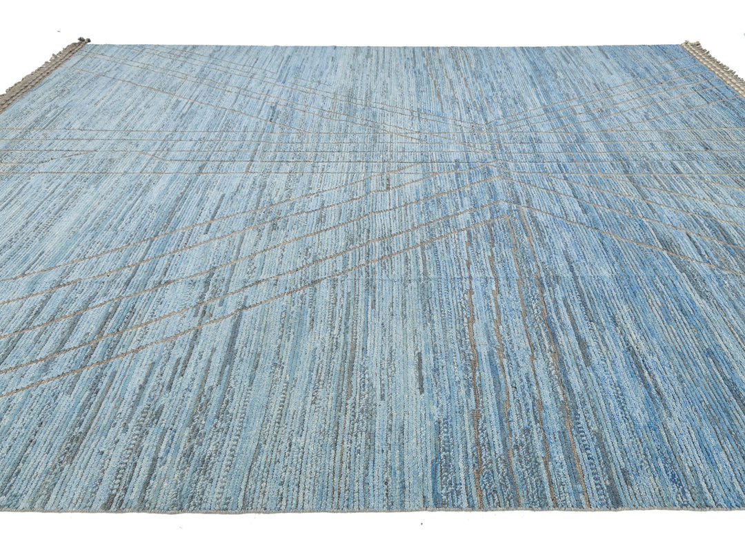 Modern Moroccan Wool Rug 12 X 15