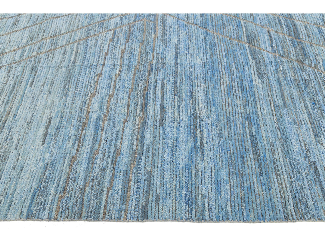 Modern Moroccan Wool Rug 12 X 15