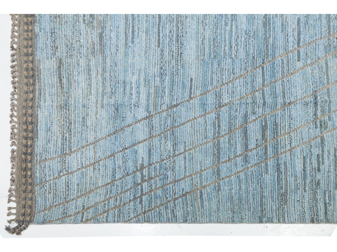 Modern Moroccan Wool Rug 12 X 15