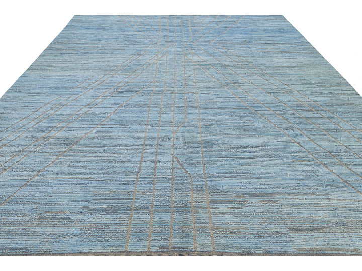 Modern Moroccan Wool Rug 12 X 15