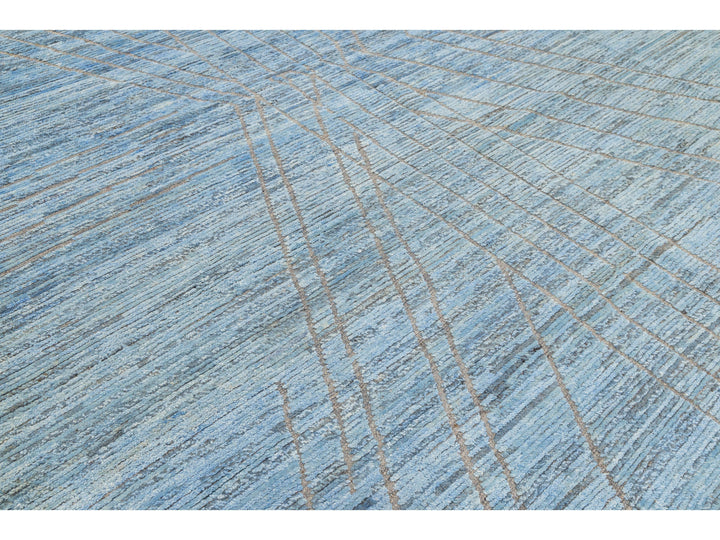 Modern Moroccan Wool Rug 12 X 15