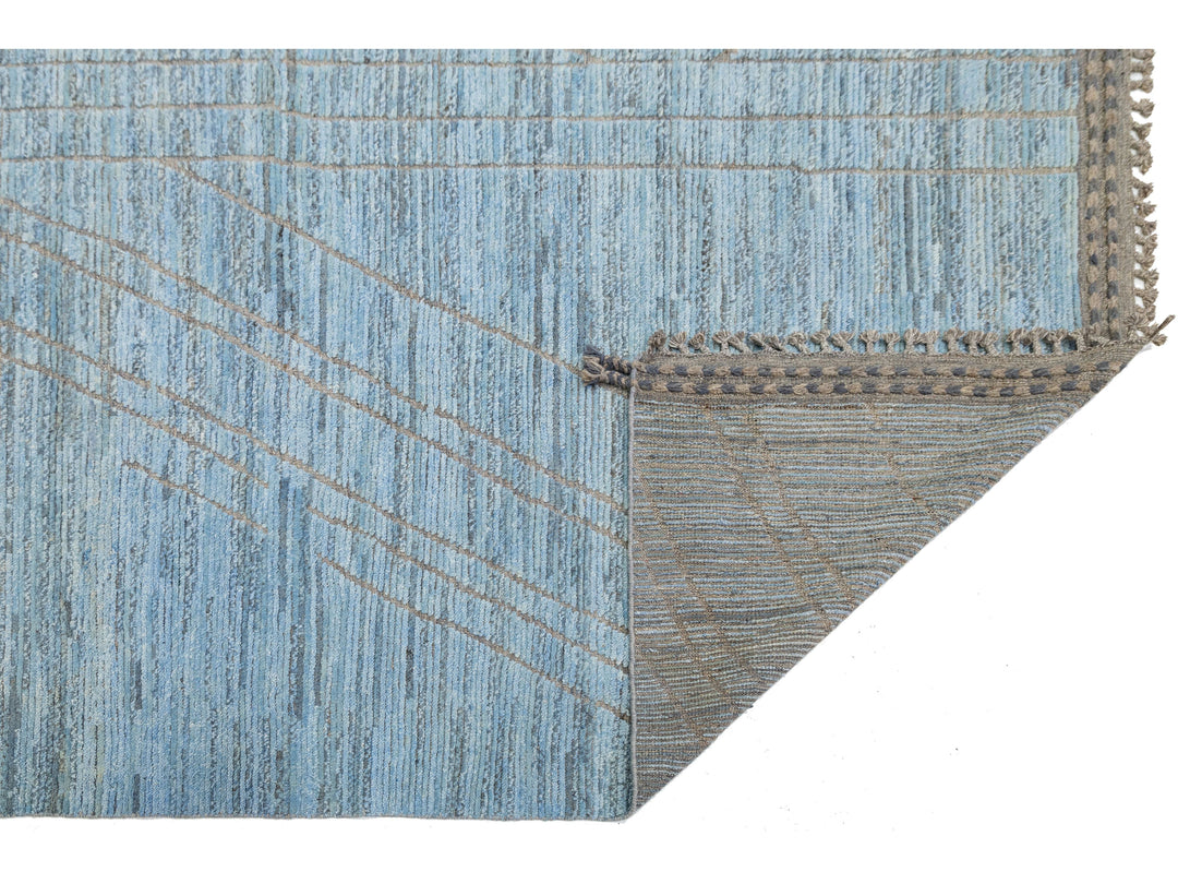 Modern Moroccan Wool Rug 12 X 15