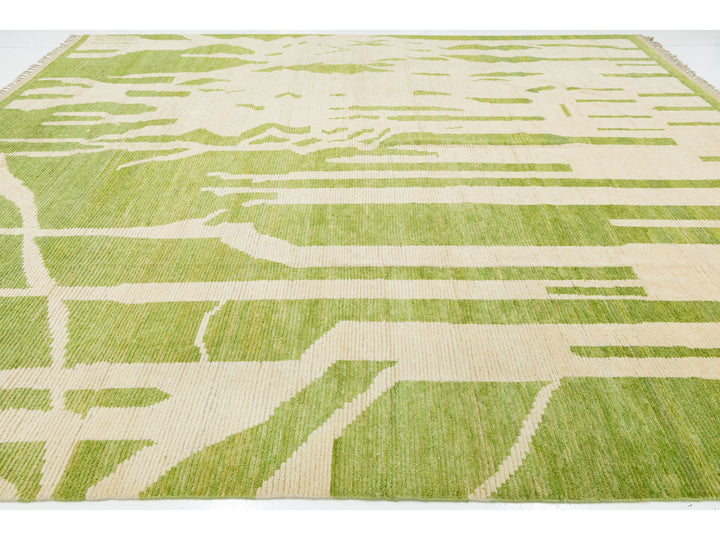 Modern Moroccan Wool Rug 12 X 15