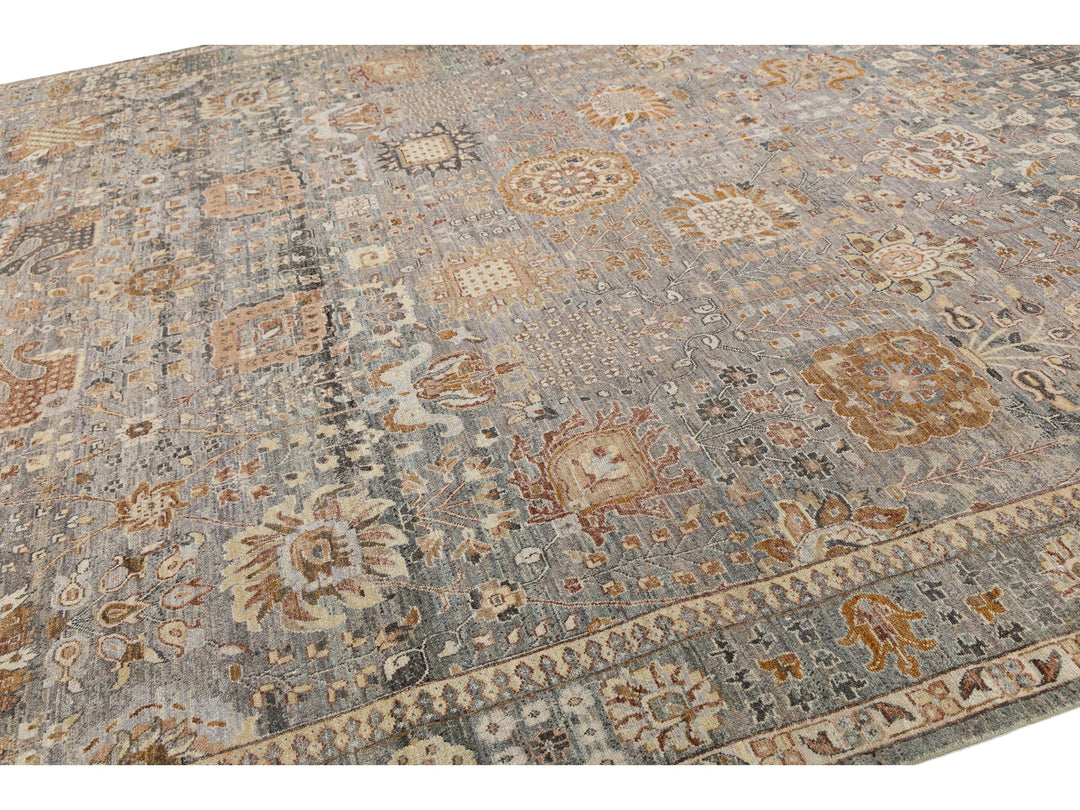 Modern Tabriz Wool Rug 12 X 15