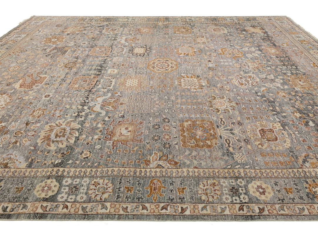 Modern Tabriz Wool Rug 12 X 15