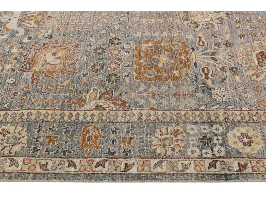 Modern Tabriz Wool Rug 12 X 15