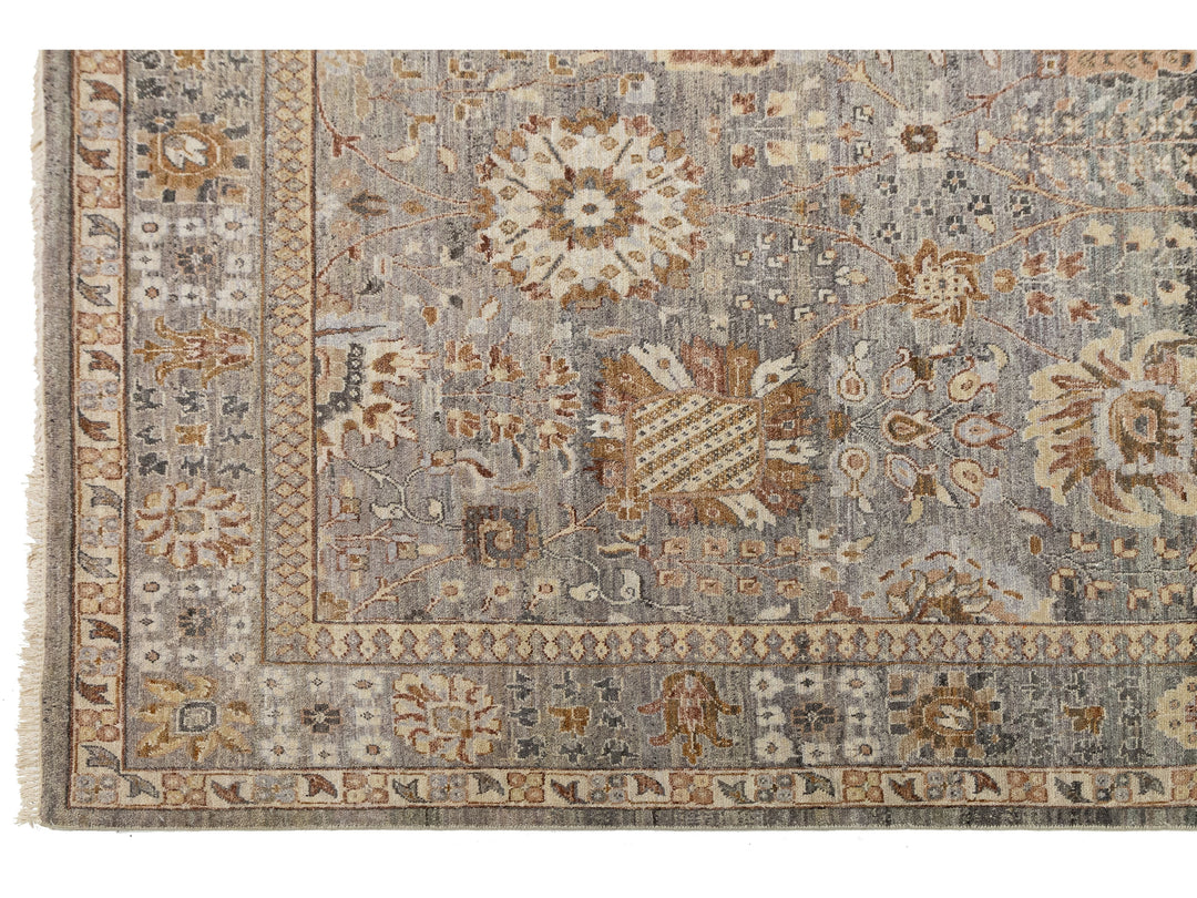 Modern Tabriz Wool Rug 12 X 15