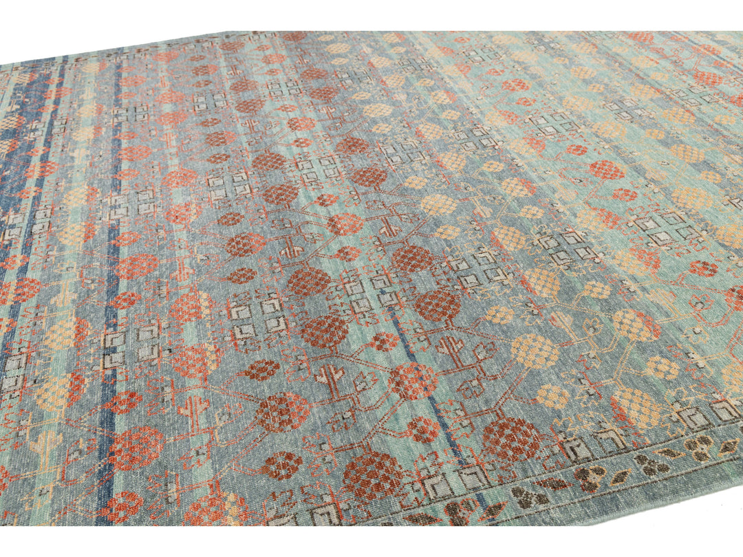 Modern Khotan Wool Rug 10 X 14