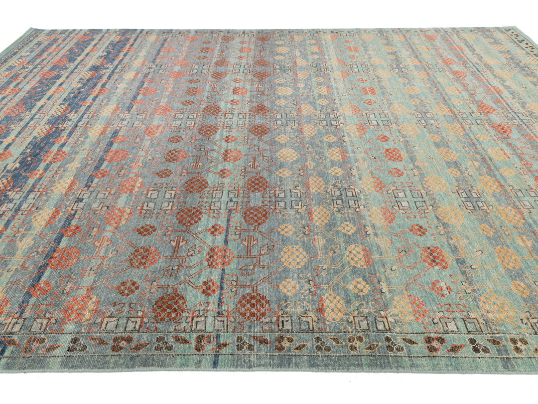 Modern Khotan Wool Rug 10 X 14
