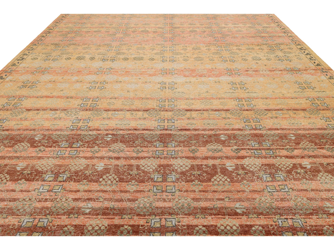 Modern Khotan Wool Rug 12 X 15