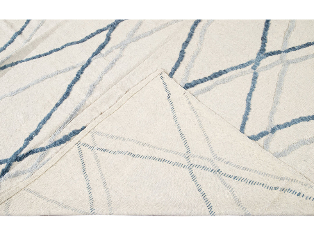 Modern Moroccan Wool Rug 9 X 13