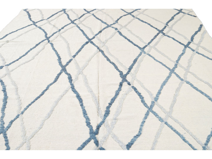 Modern Moroccan Wool Rug 9 X 13