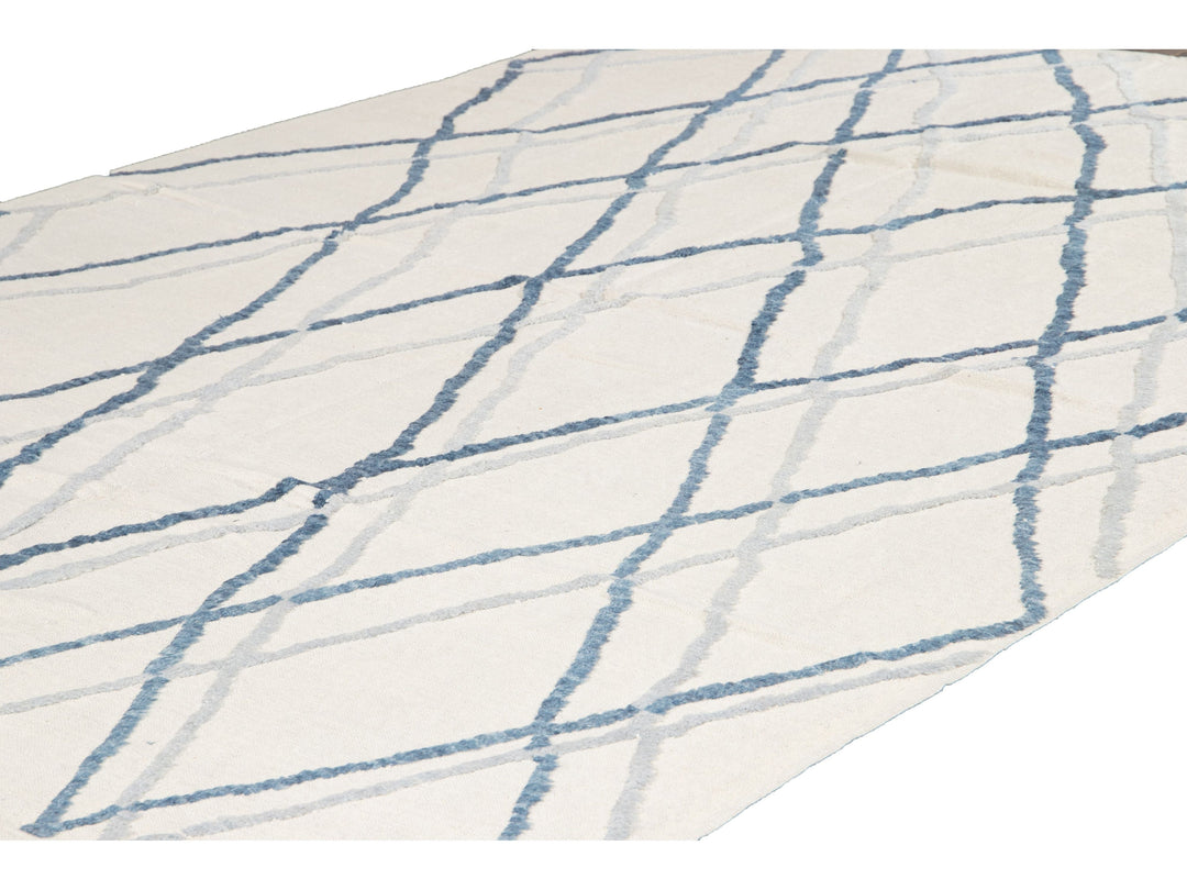 Modern Moroccan Wool Rug 9 X 13