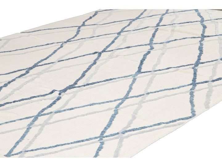 Modern Moroccan Wool Rug 9 X 13